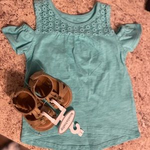 Baby girls shoes and shirt